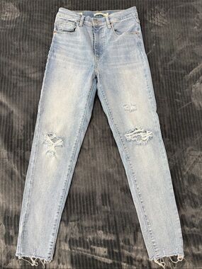 Levi's Mile High Super Skinny Light Blue Distressed Jeans